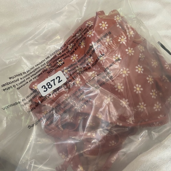 New! Victoria's Secret Swim Brown Daisy Plunge One Piece Swimsuit 3872 - Picture 7 of 8